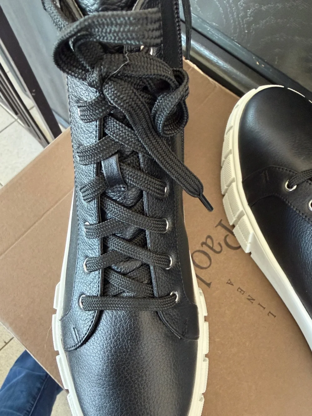 Paolo Black High-Top Sneakers with White Platform Sole